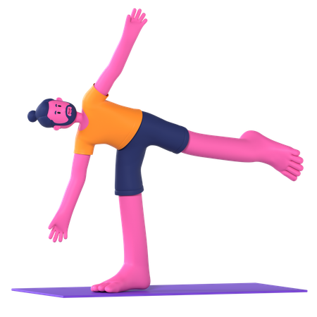 Halfmoon Pose  3D Icon