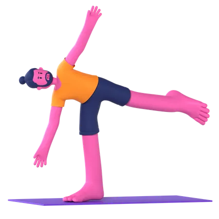 Halfmoon Pose  3D Icon