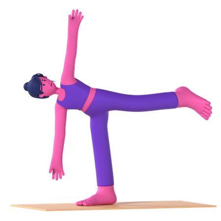 Halfmoon Pose  3D Icon