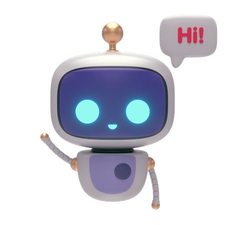 Hallo! Benachrichtigung per Roboter  3D Illustration