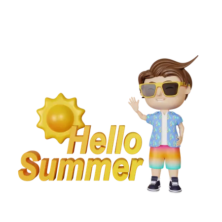 Hallo Sommer  3D Illustration