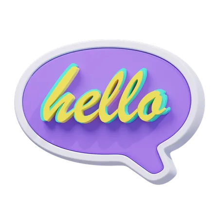 Hallo Sprechblase Sticker  3D Icon