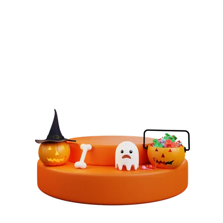 Halloween Advertising Podium  3D Illustration