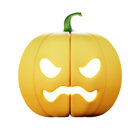 Halloween Angry Pumpkin  3D Icon