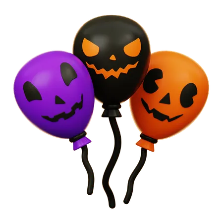 Halloween Balloons  3D Icon