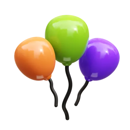 Halloween Balloons  3D Icon