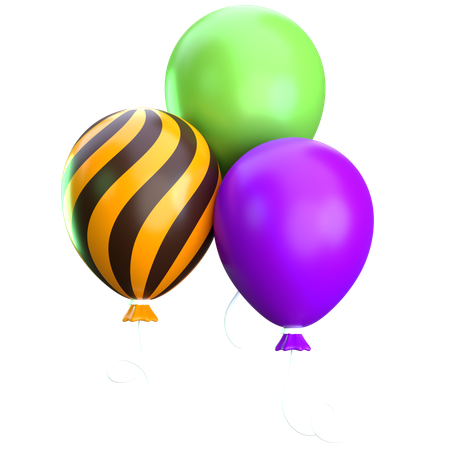 Halloween Balloons  3D Icon