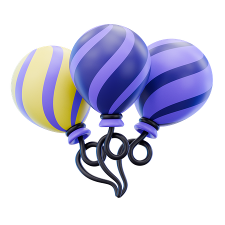 Halloween Balloons  3D Icon