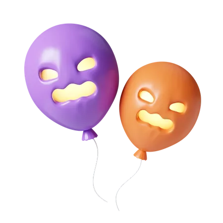 3 D Halloween Balloon Icon Traditional Element Of Decor For Halloween Icon Isolated On Gray Background 3 D Rendering Illustration Clipping Path 3D Icon
