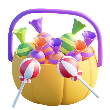 Halloween Basket  3D Icon