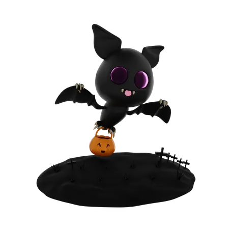 Halloween Bat  3D Icon