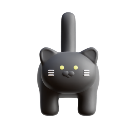 Halloween Black Cat  3D Icon