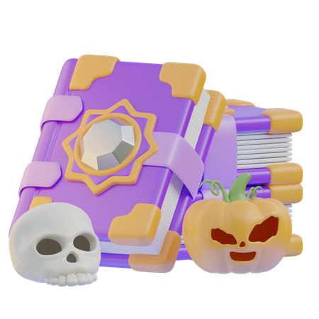 ハロウィーンの本  3D Icon