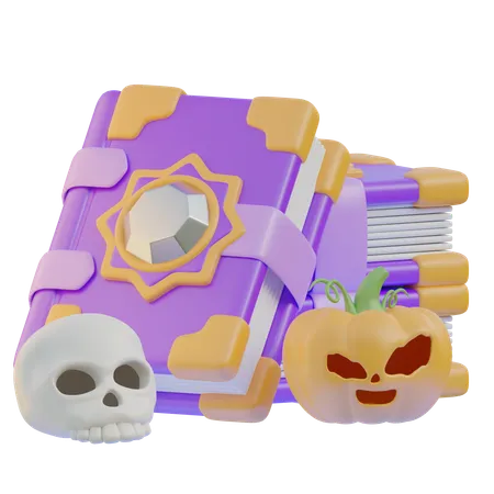 ハロウィーンの本  3D Icon