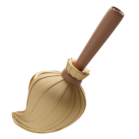 3 D Stylized Broom Icon 3D Icon