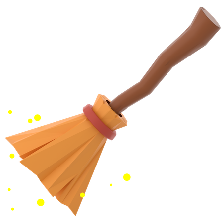 Halloween Broom  3D Icon