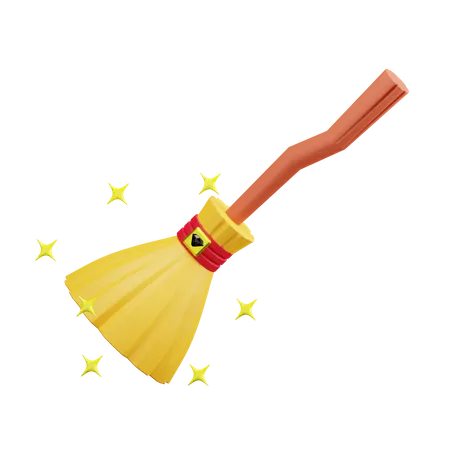 Halloween Broom  3D Illustration