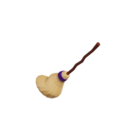 Halloween Broomstick  3D Icon