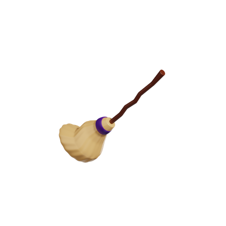 Halloween Broomstick  3D Icon