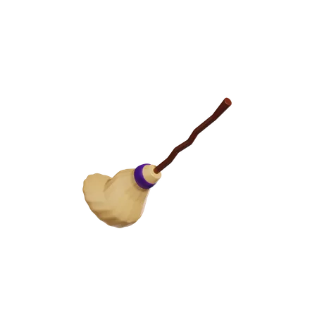 Halloween Broomstick 3D Icon