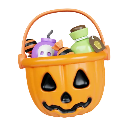 ハロウィンバケツ  3D Icon