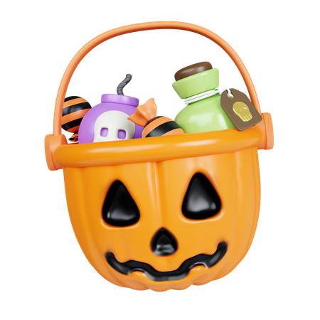 Halloween Bucket  3D Icon