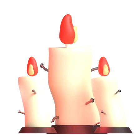 Halloween Burning Candle  3D Icon