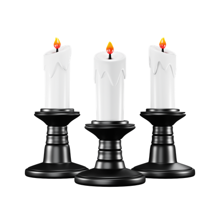 Halloween Burning Candle  3D Icon