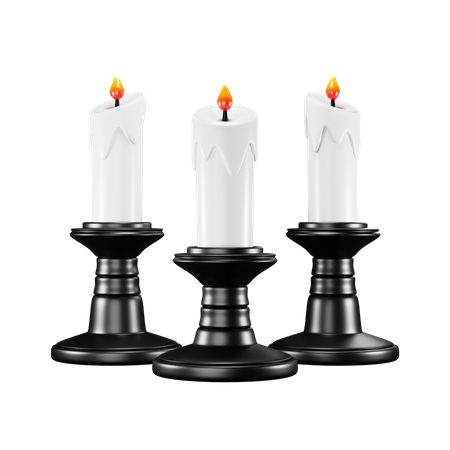 Halloween Burning Candle  3D Icon
