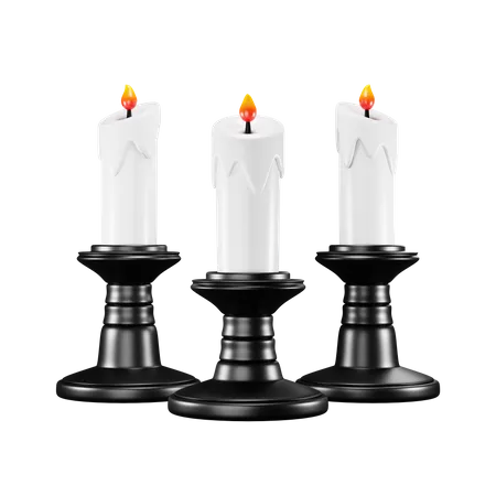 Halloween Burning Candle  3D Icon