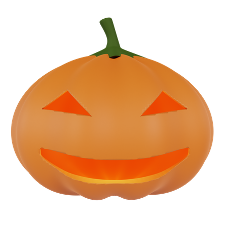 Halloween Calabaza Sonrisa Naranja  3D Icon