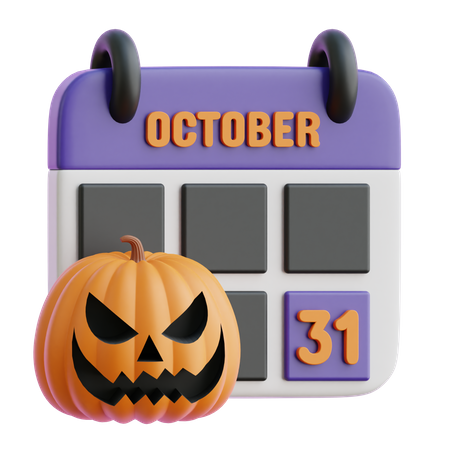 Halloween Calendar  3D Icon