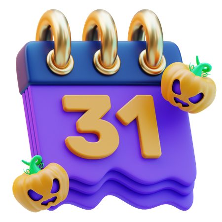 Halloween Calendar  3D Icon