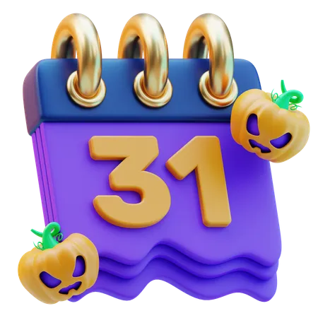 Halloween Calendar  3D Icon