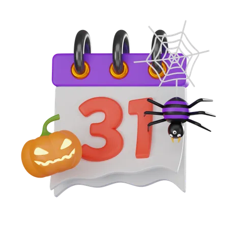 Halloween Calendar  3D Icon