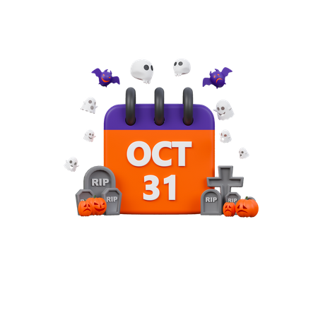 Halloween Calendar  3D Icon