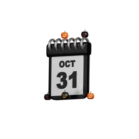 Halloween Calendar 3D Icon