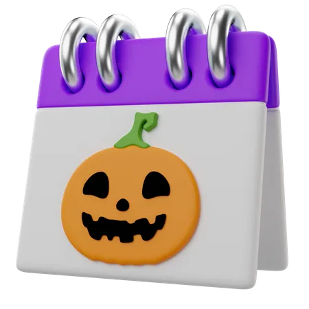 3 D Rendering Of Halloween Calendar Icon 3D Icon