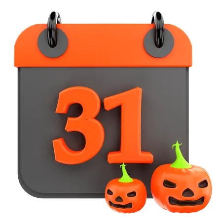 3 D Icon Halloween Calendar Illustration 3D Icon