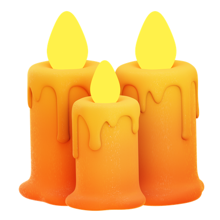 Halloween Candle  3D Icon