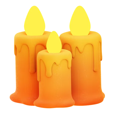 Halloween Candle  3D Icon