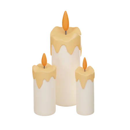 Halloween Candle  3D Icon