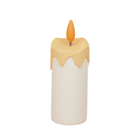 Halloween Candle  3D Icon