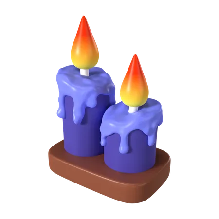 Halloween Candle  3D Icon