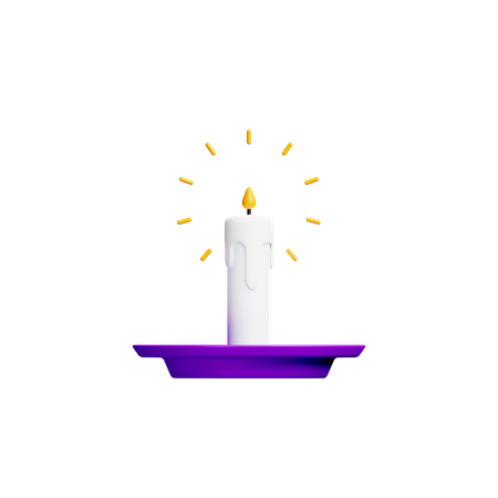 Halloween Candle  3D Icon