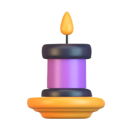 Halloween Candle  3D Icon