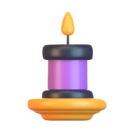 Halloween Candle  3D Icon