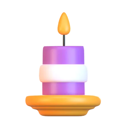 Halloween Candle  3D Icon