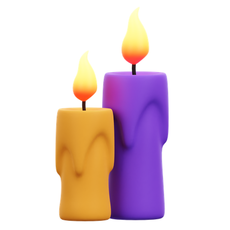 Halloween Candle  3D Icon