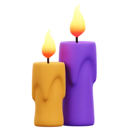 Halloween Candle  3D Icon